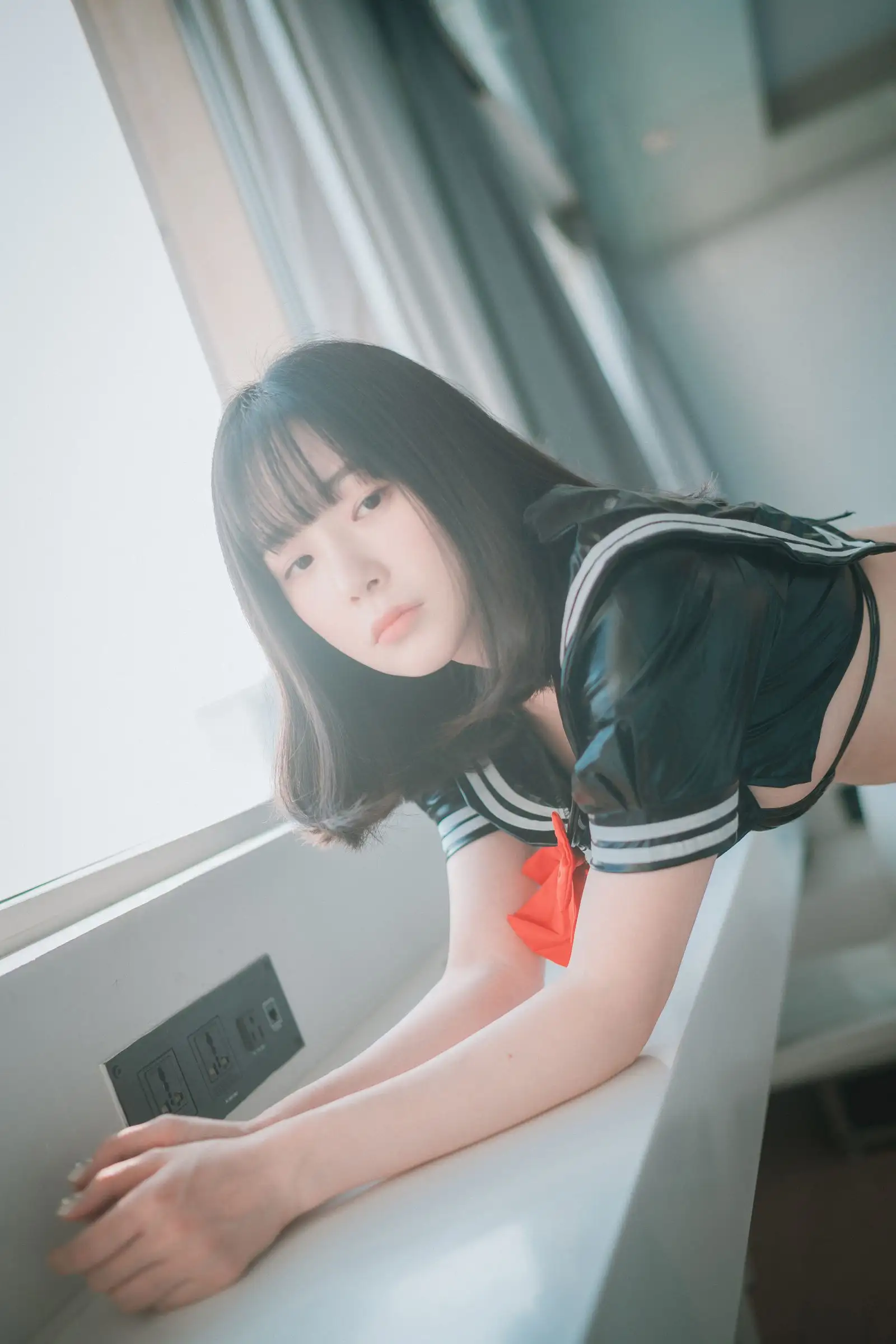 [DJAWA] Pia – Leather Black Schoolgirl Bared ver