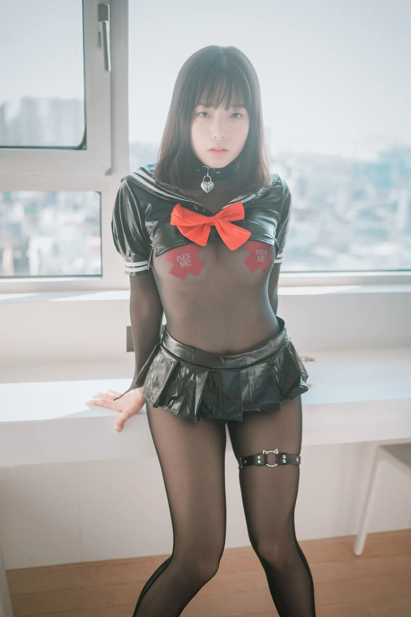 [DJAWA] Pia – Leather Black Schoolgirl Veiled ver