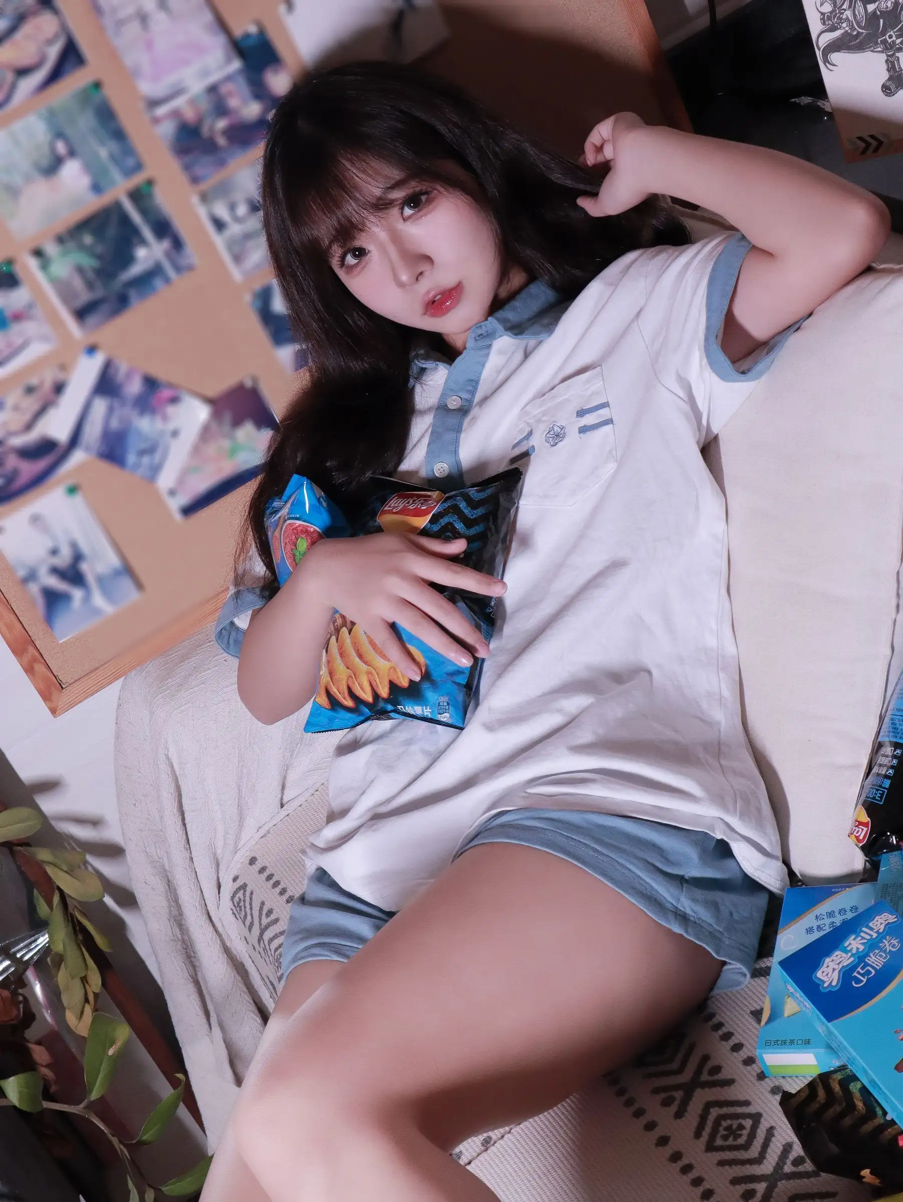 [yuuhui玉汇] NO.076 蓝白条少女 Sky & Cloud Girl