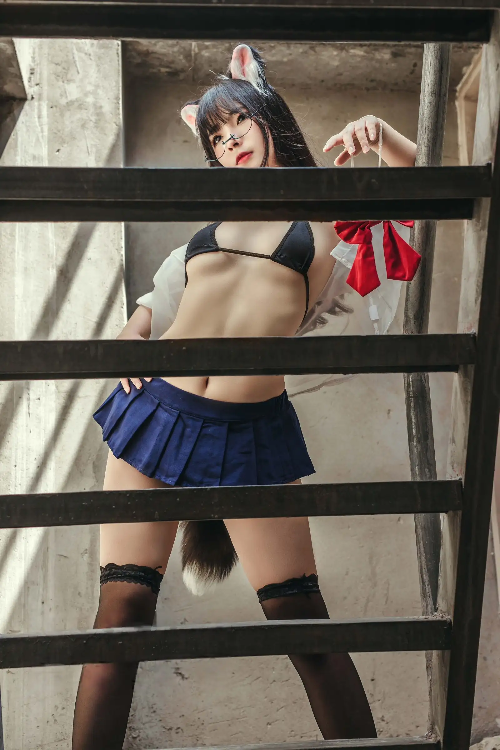 [yuuhui玉汇] NO.096 天台猫猫+黑犬机器人女友