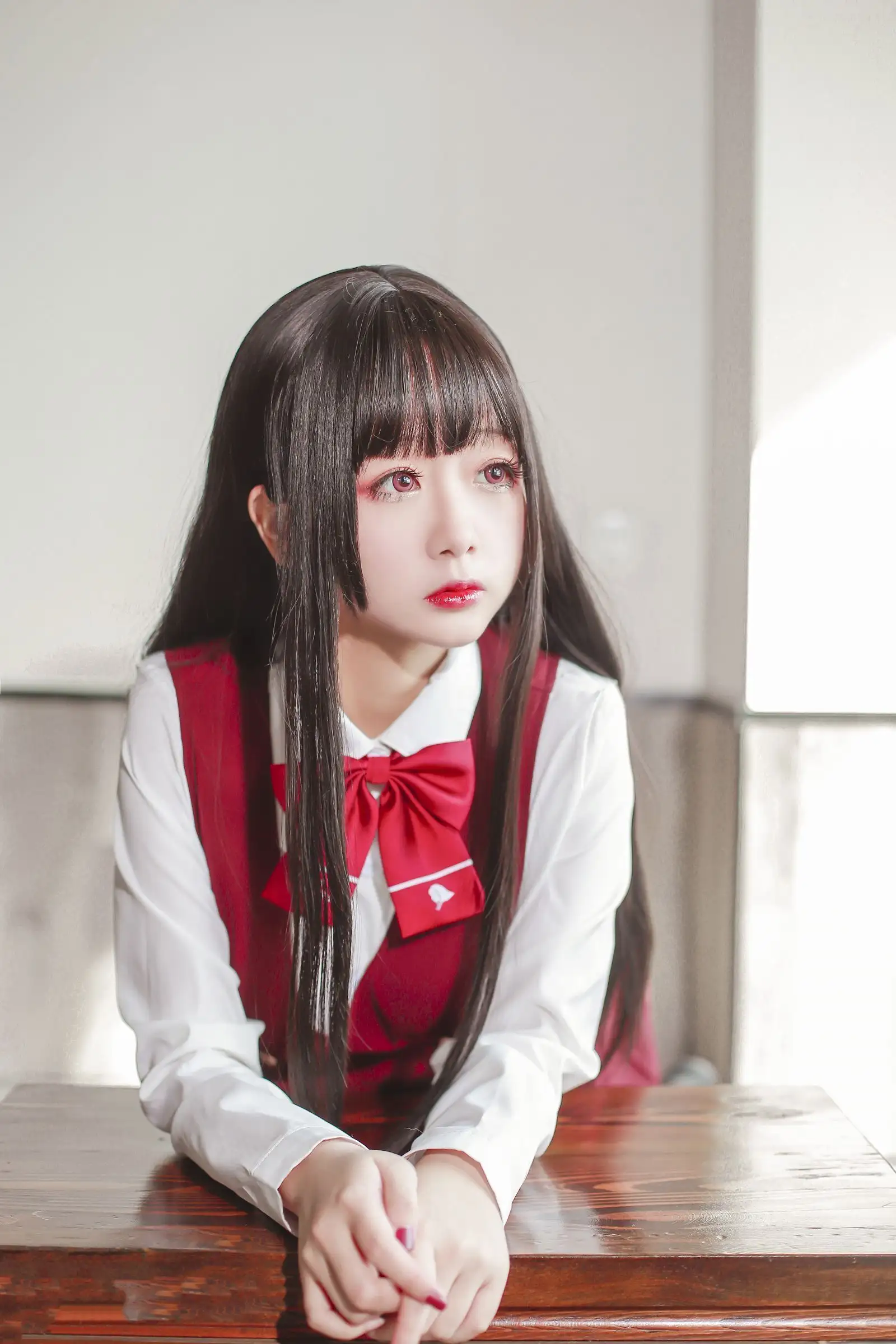[日奈娇] NO.037 JK少女红裙