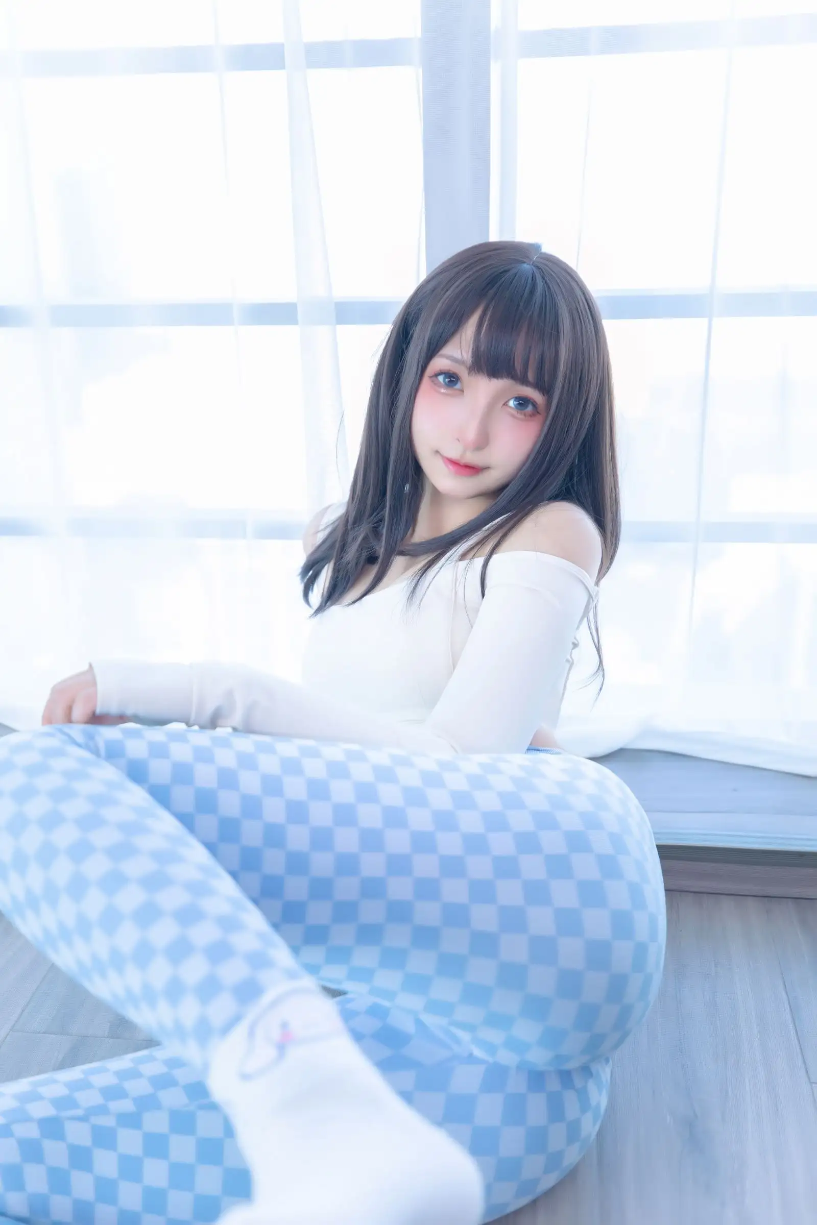 [神楽坂真冬] NO.103 蓝白格