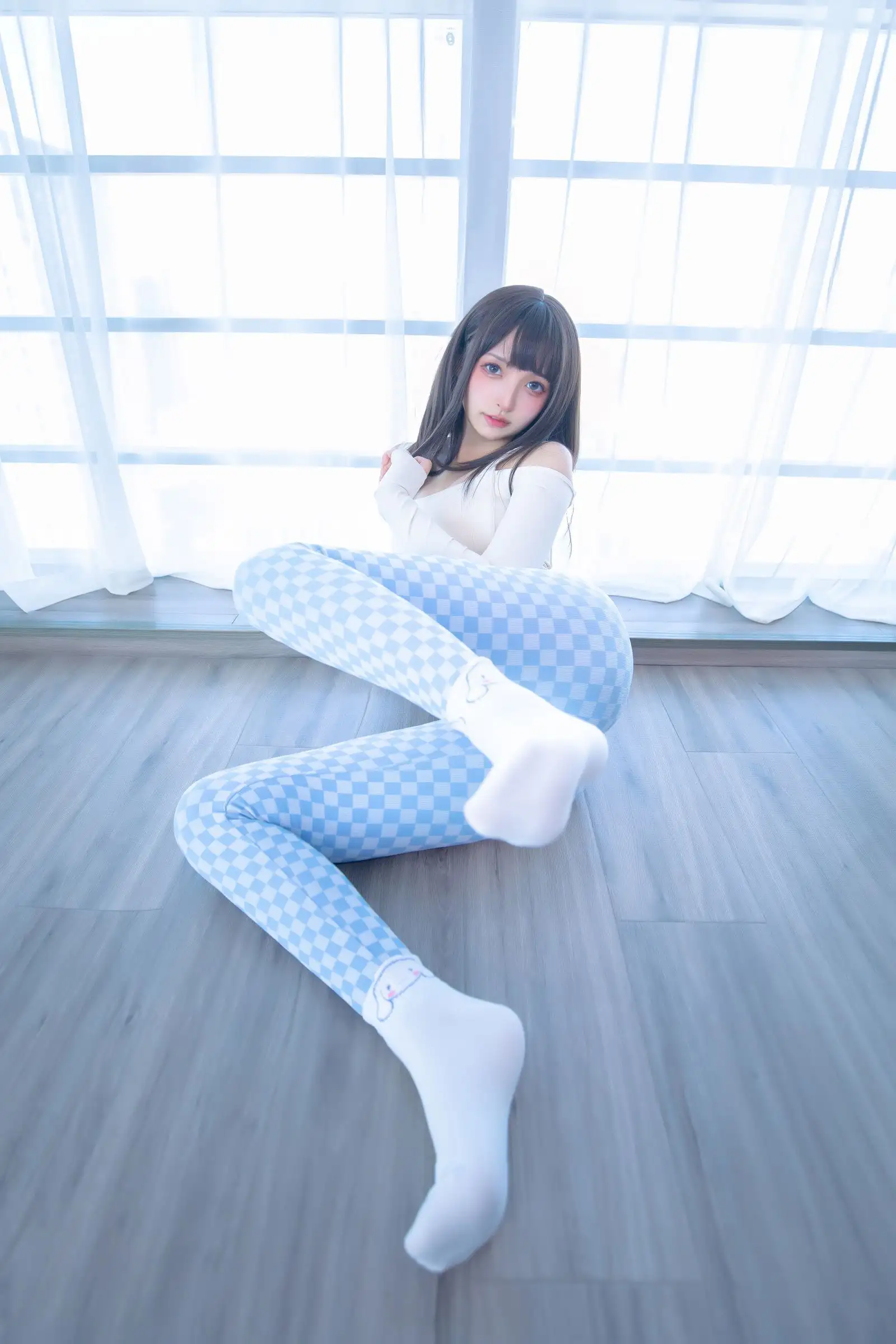 [神楽坂真冬] NO.103 蓝白格