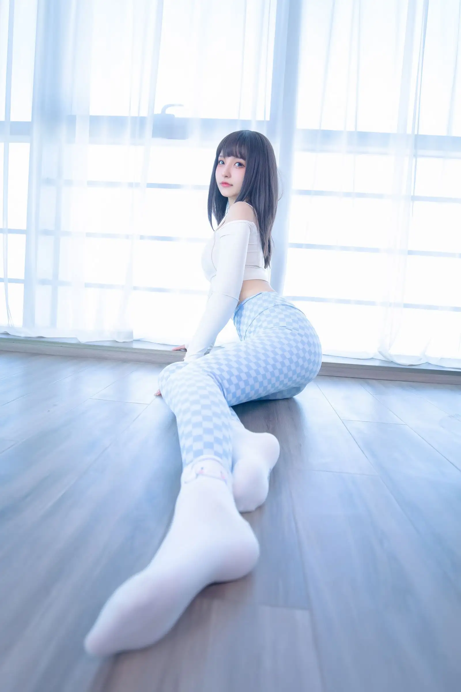 [神楽坂真冬] NO.103 蓝白格