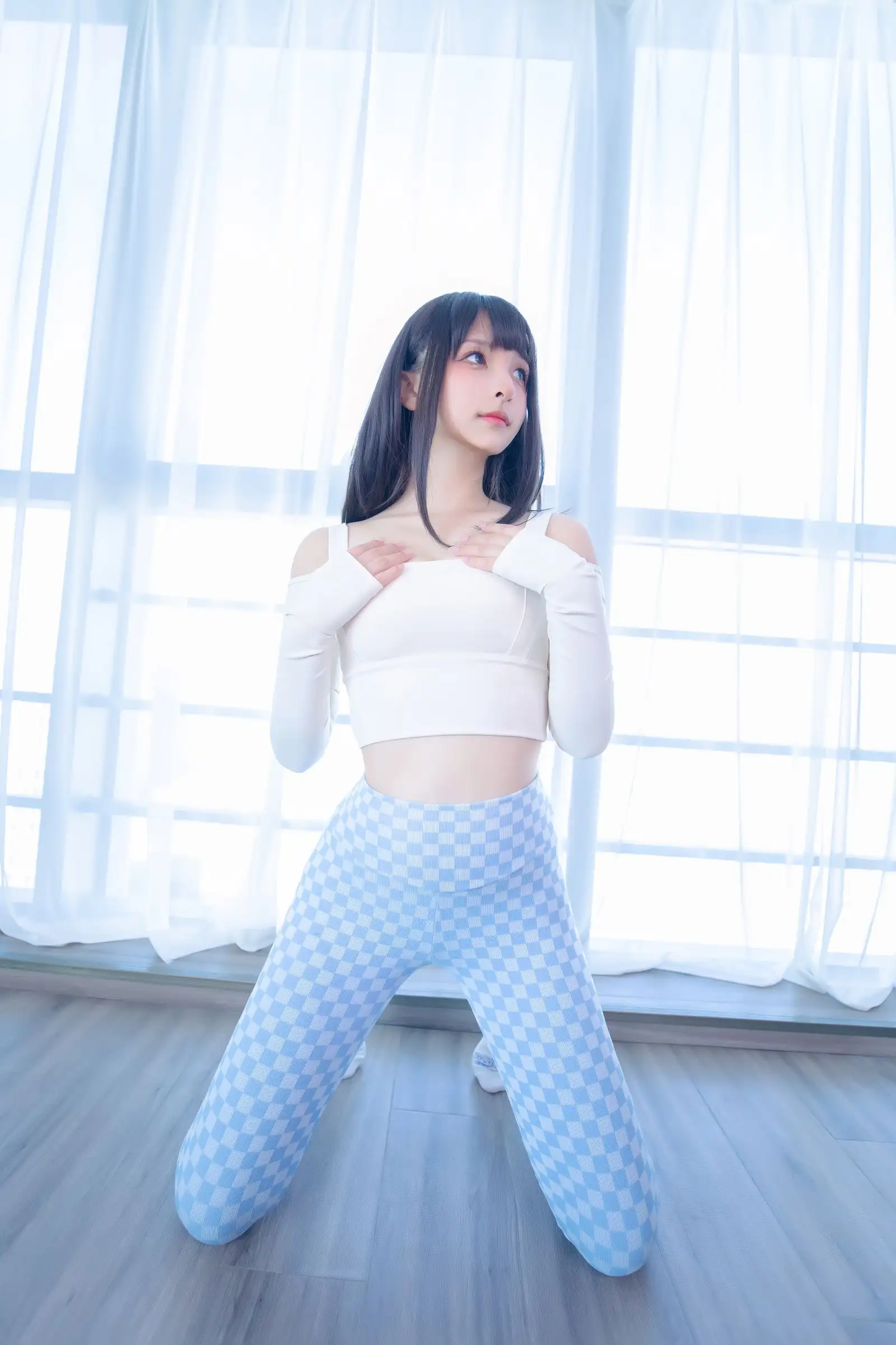 [神楽坂真冬] NO.103 蓝白格