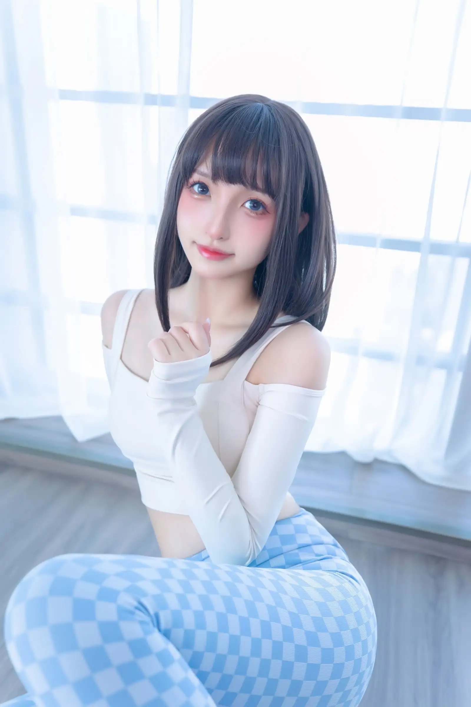 [神楽坂真冬] NO.103 蓝白格