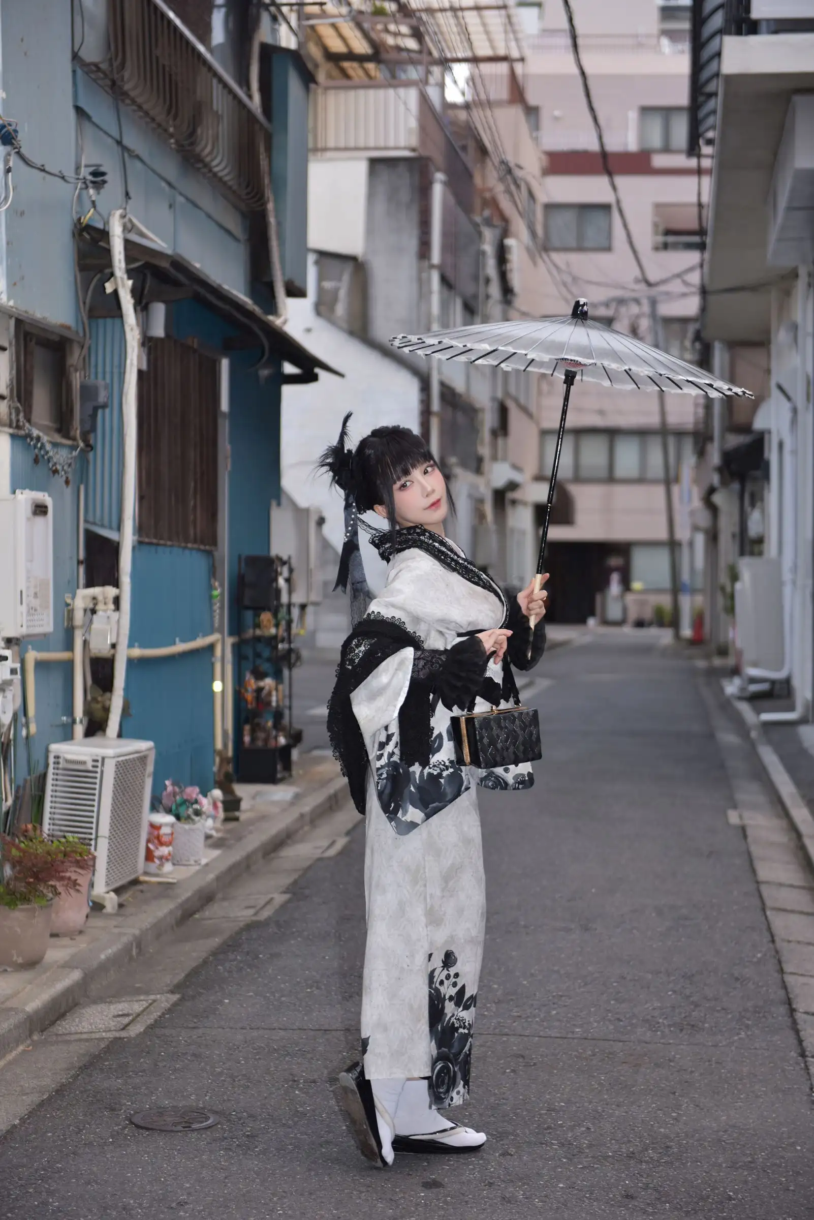[水淼Aqua] NO.225 Black Lace Kimono