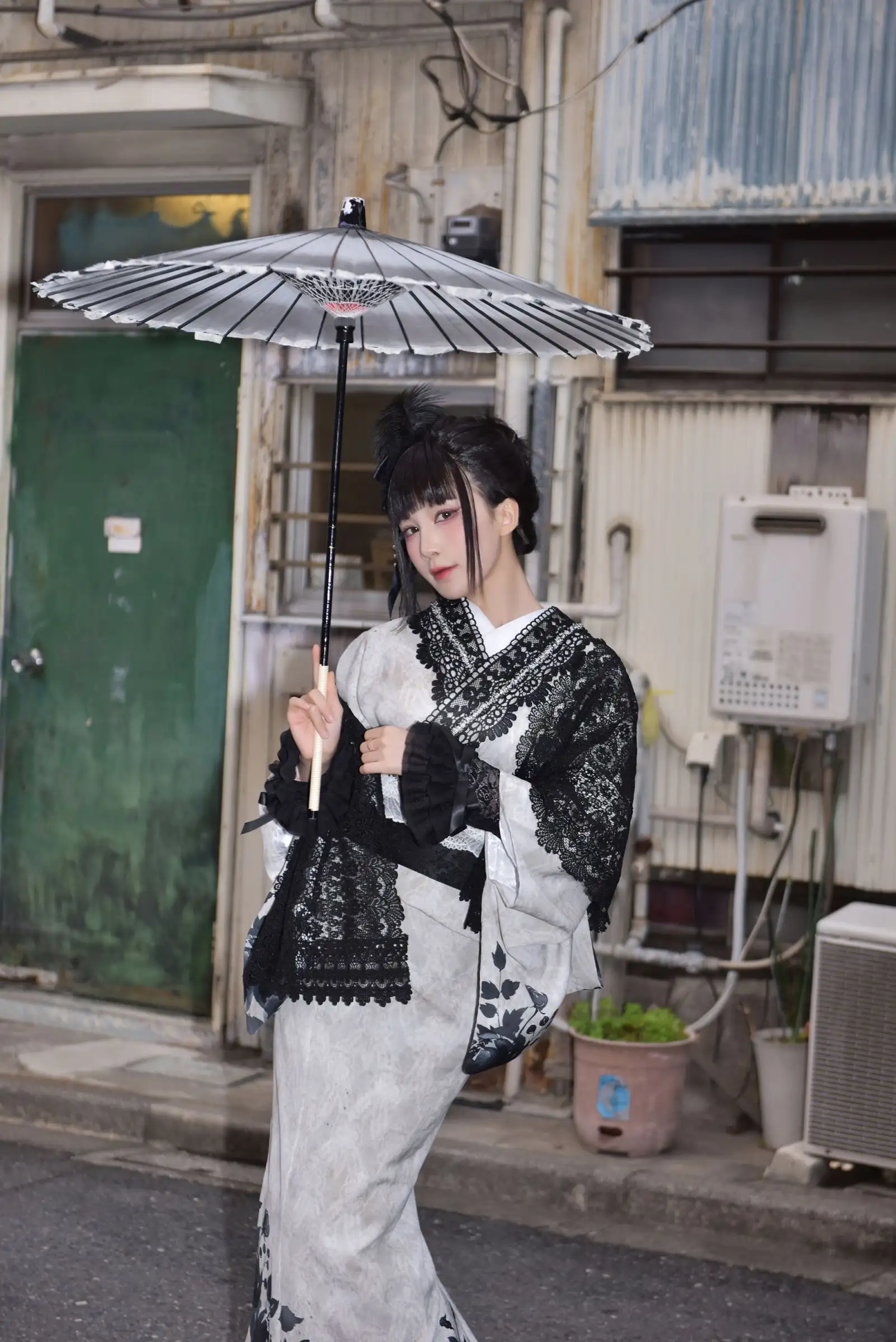 [水淼Aqua] NO.225 Black Lace Kimono