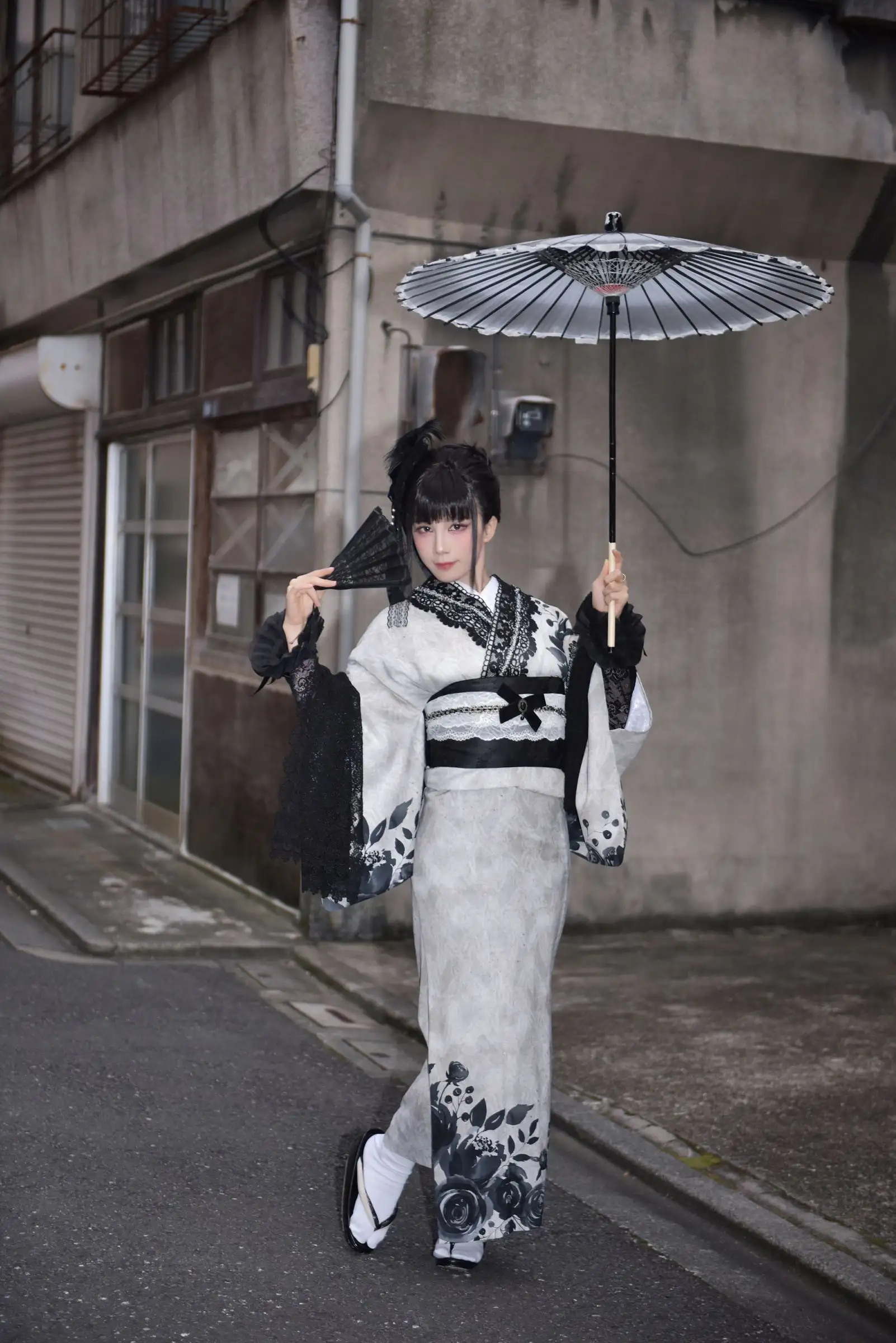 [水淼Aqua] NO.225 Black Lace Kimono