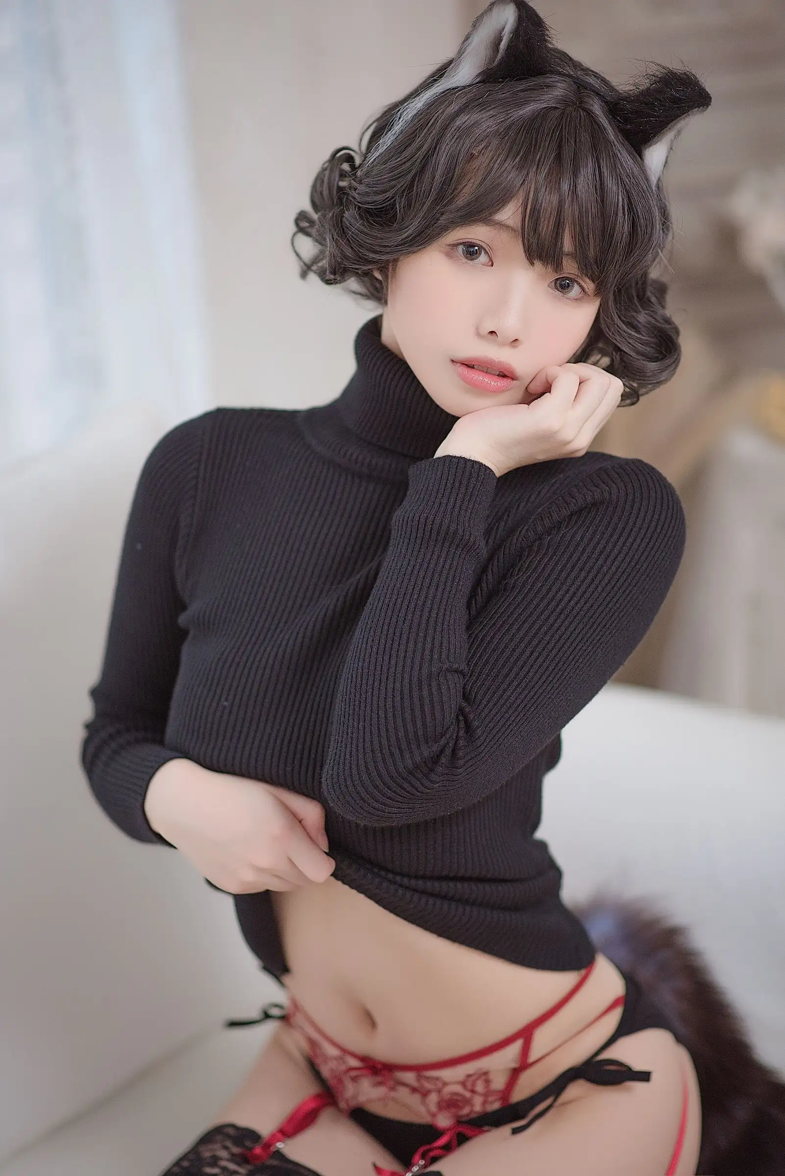 [雯妹不讲道理] NO.009 黑猫内衣