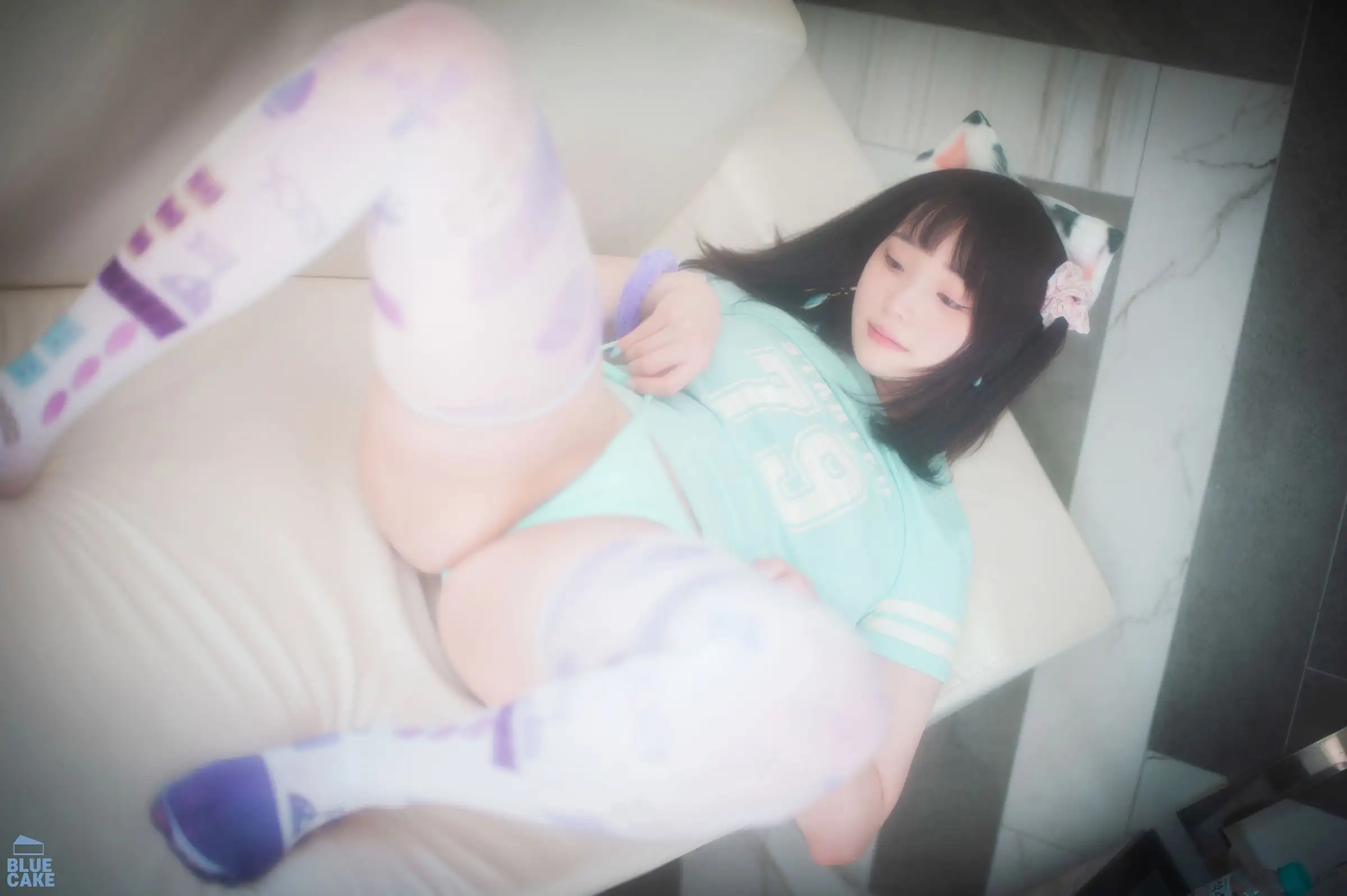 [BamBi] NO.091 [BLUECAKE] Naughty Cats Pink & Mint RED